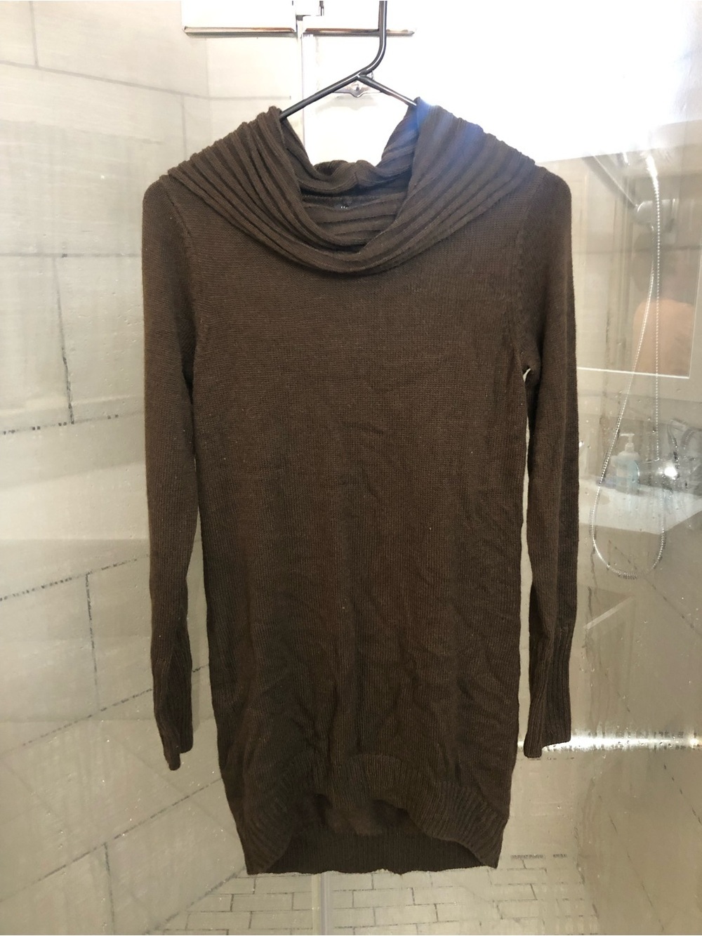 Harve Benard Brown Cowl Neck Sweater Dress - Picture 6 of 6